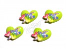 Серединка "Серце", 2*1,6 см САЛАТОВЕ